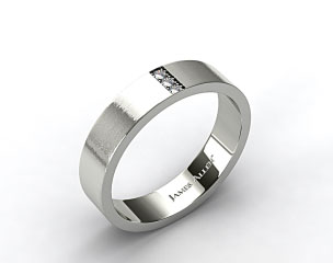 18k White Gold 6mm 3 Bezel Set Diamond Wedding Ring